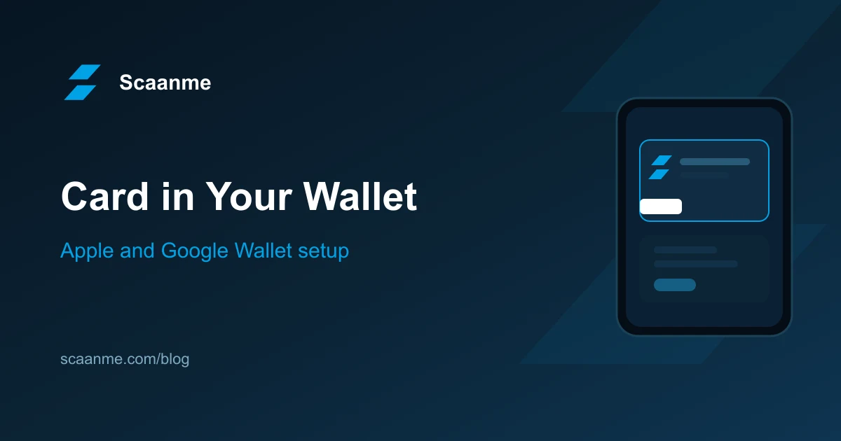 Phone lock screen showing a digital business card wallet pass with QR code