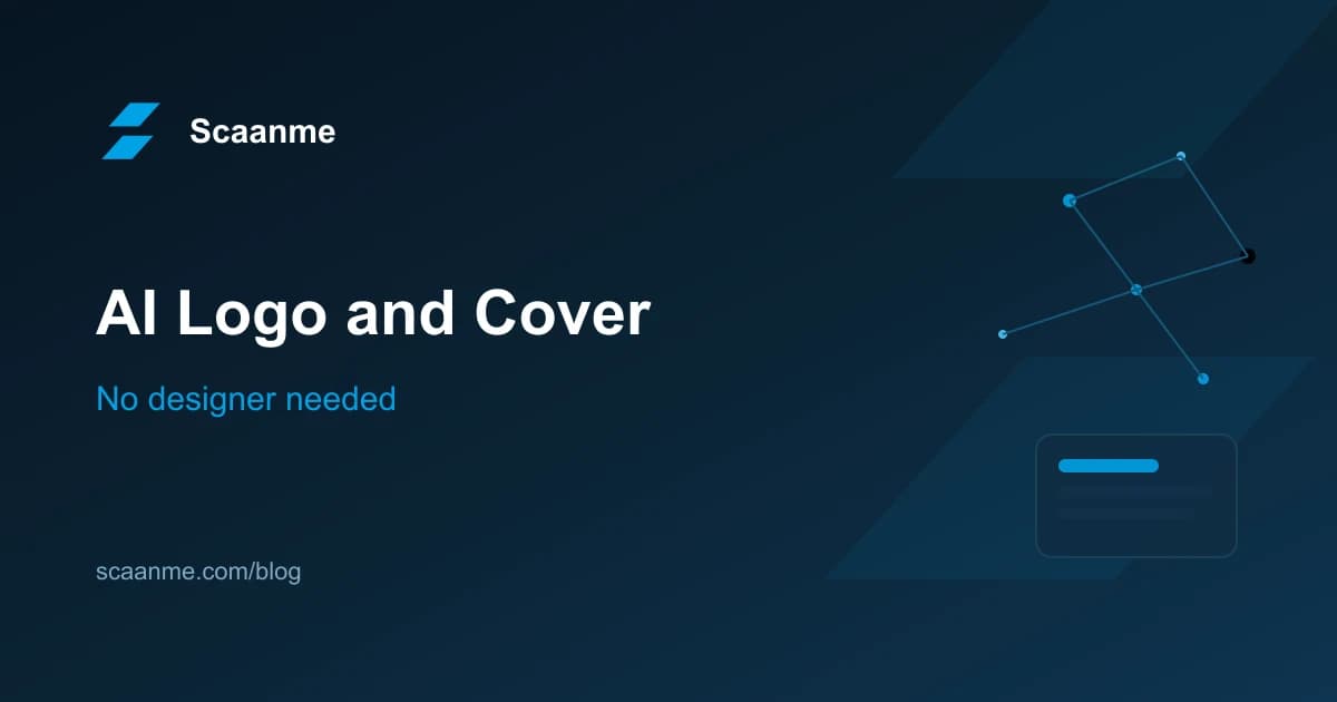 Scaanme AI generating a logo and cover image and applying them to a live digital business card