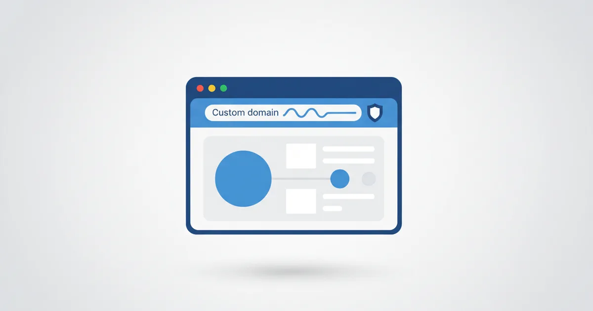Browser showing custom domain URL for digital business card
