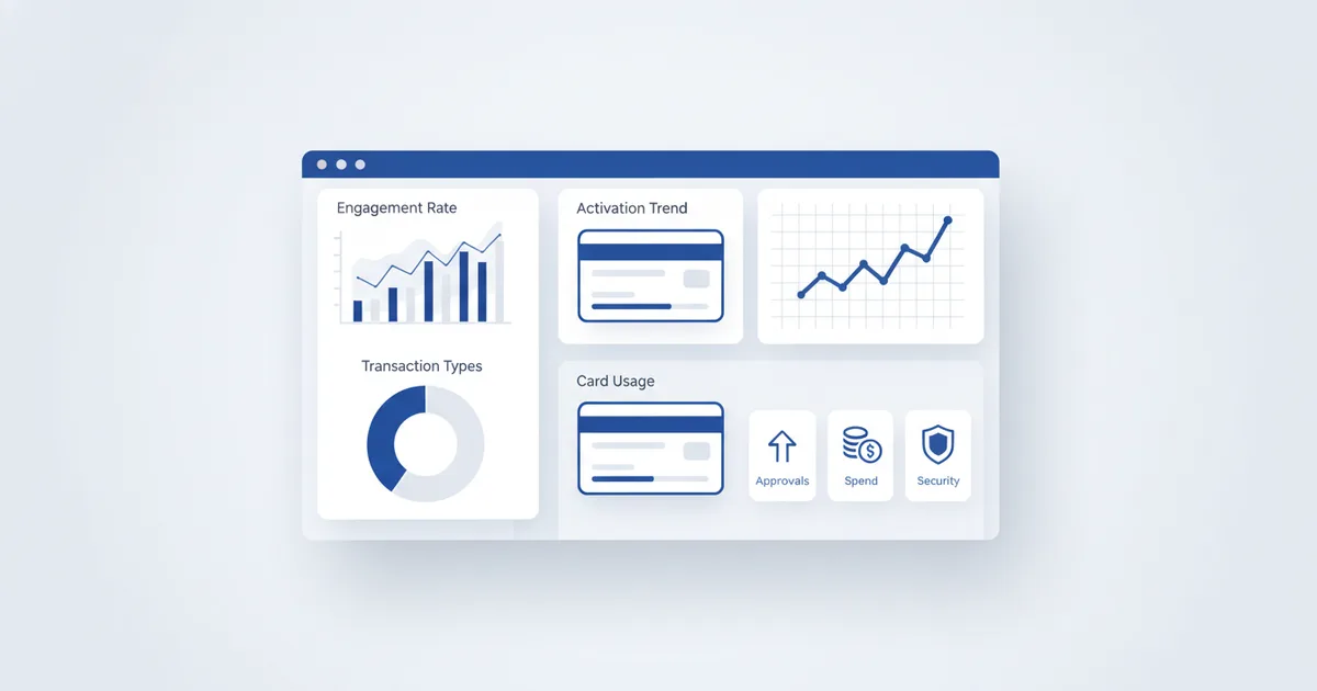 Analytics dashboard showing digital card performance metrics