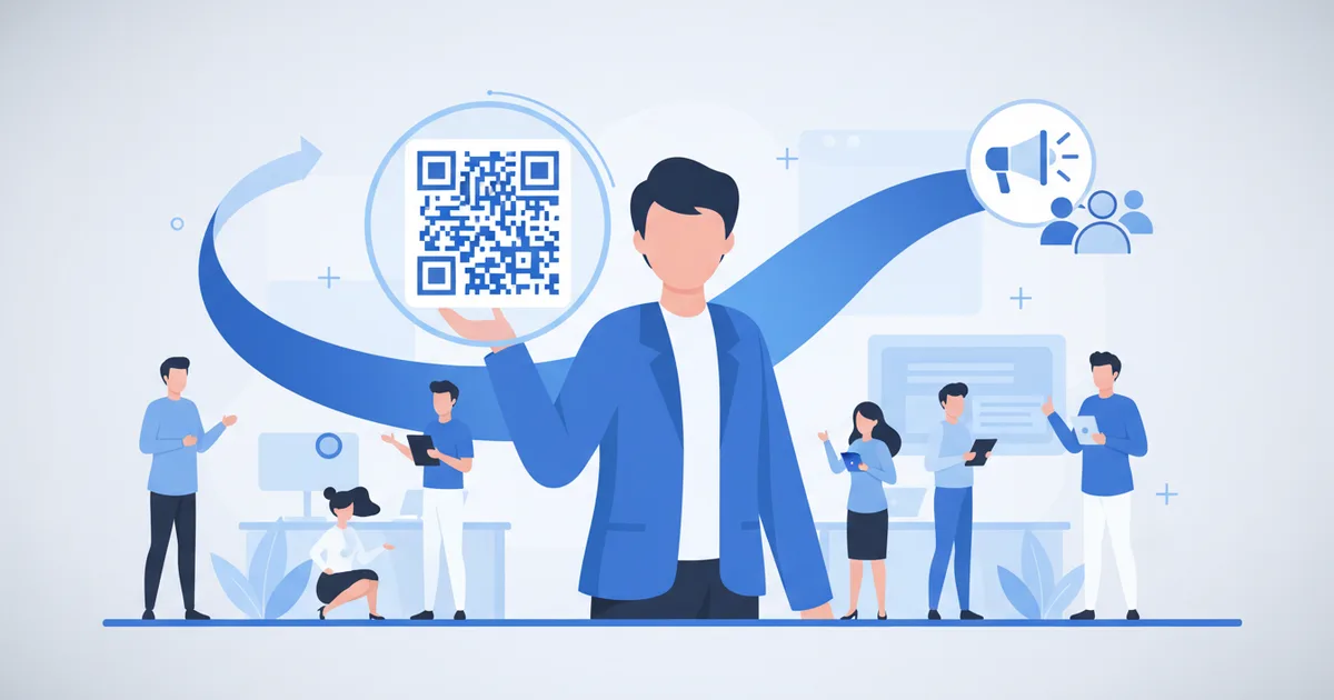 محترف يعرض رمز QR لبطاقته الرقمية في فعالية أعمال في دبي