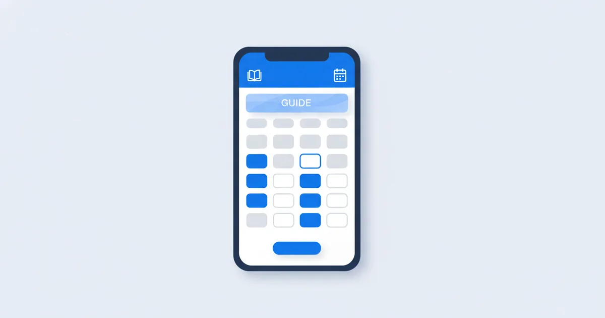 Smartphone showing calendar booking interface with time slots