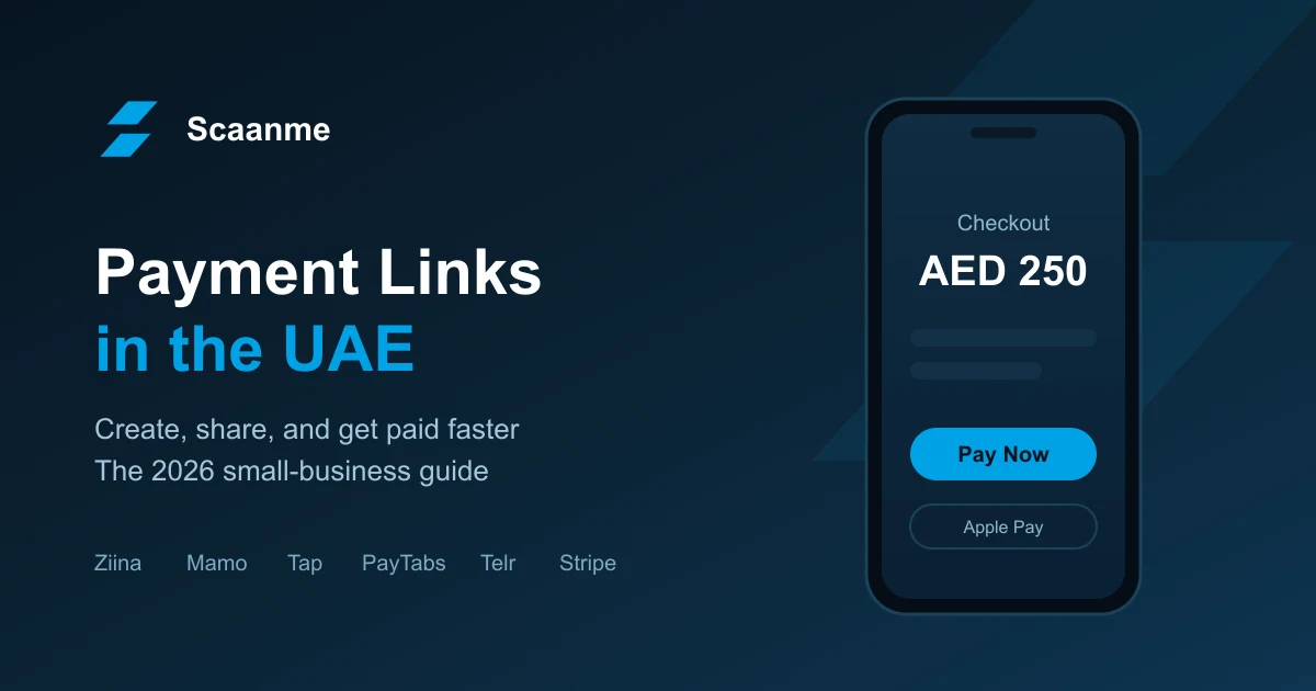 Payment link opening a checkout page on a phone in the UAE with AED pricing