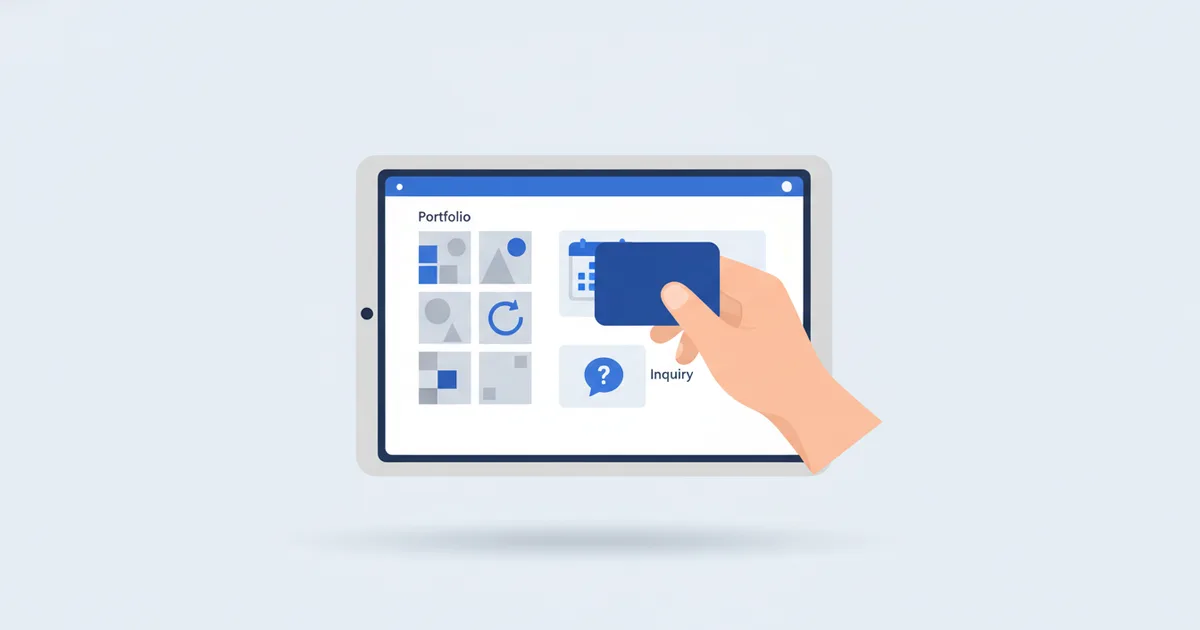 Photographer tapping NFC card with portfolio and booking shown on screen