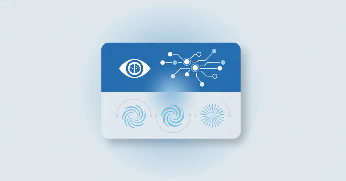 Split digital business card showing psychological design principles for first impressions