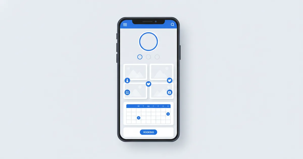 Phone showing Linktree replaced by full Scaanme vCard with portfolio and booking