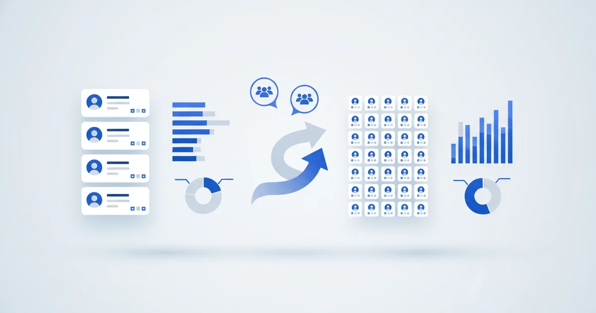 Team dashboard showing multiple employee digital card profiles and analytics