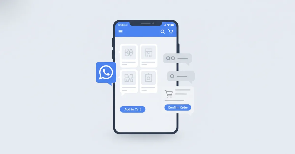 WhatsApp chat showing product catalog and order message