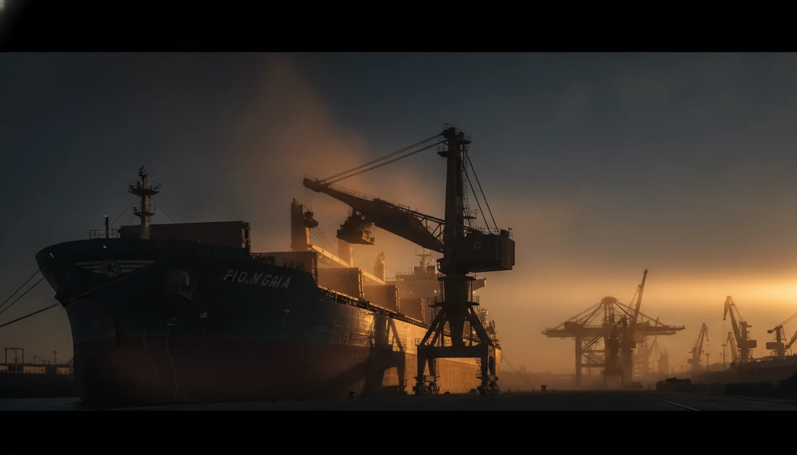 Bulk carrier at berth