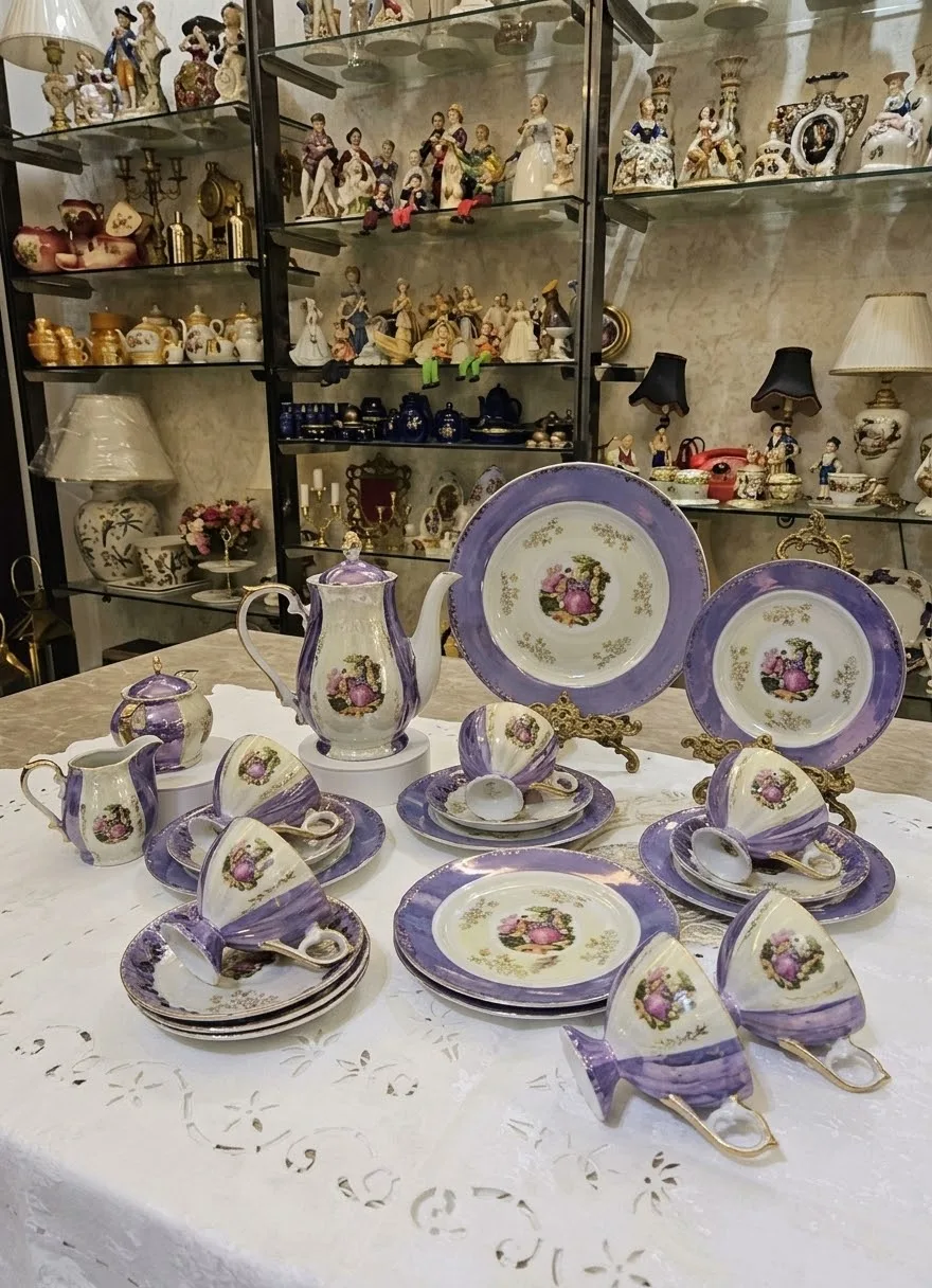 طقم بنفسجي لخمسة أشخاص