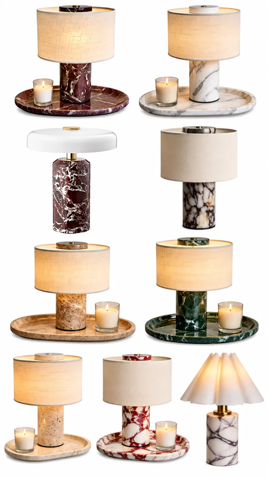 Rechargeable touch marble lamp