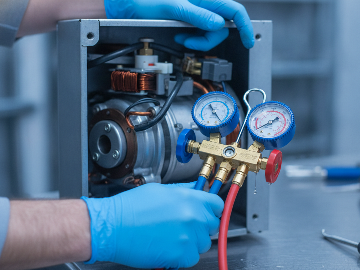 Compressor service — full refrigerant check