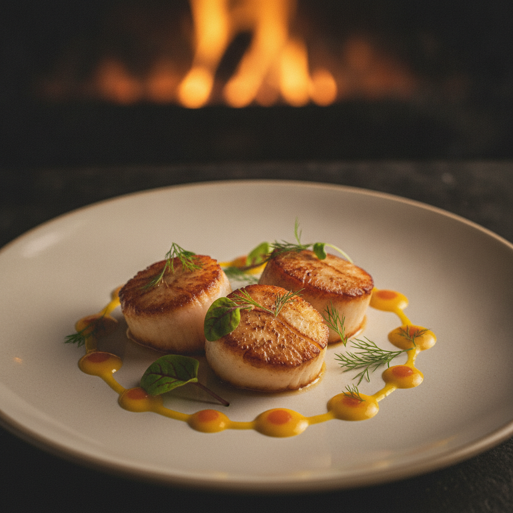 Seared scallop, citrus