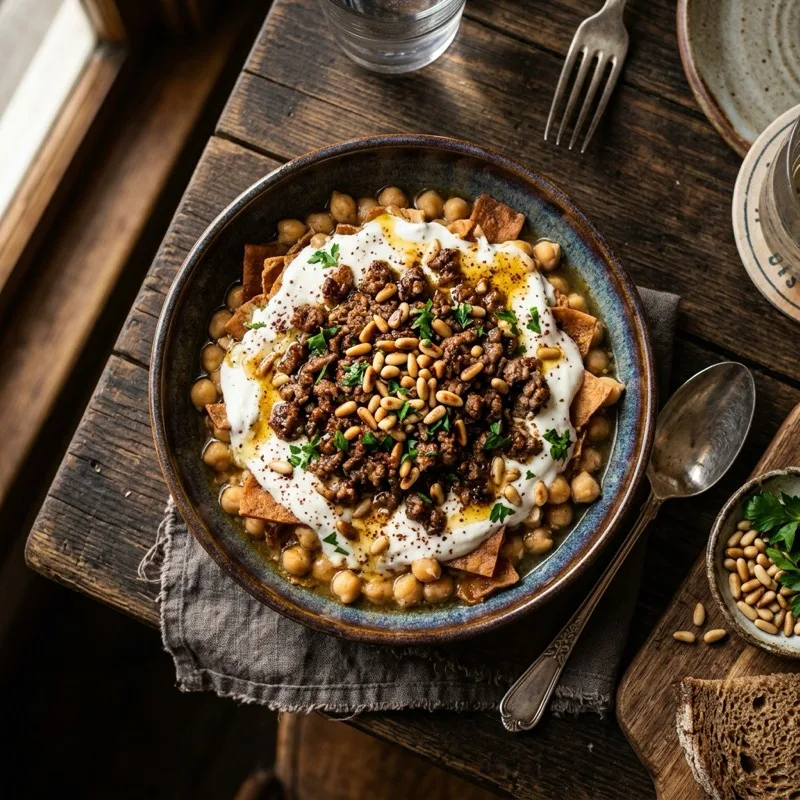 Fattet Hummus with Lamb
